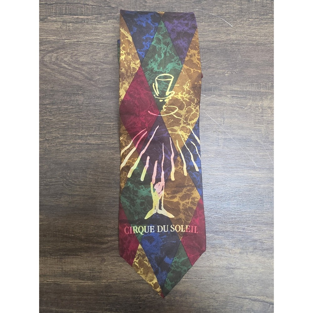 Cirque du Soleil Necktie Men Multicolor Harlequin Pattern Classic Tie USA
